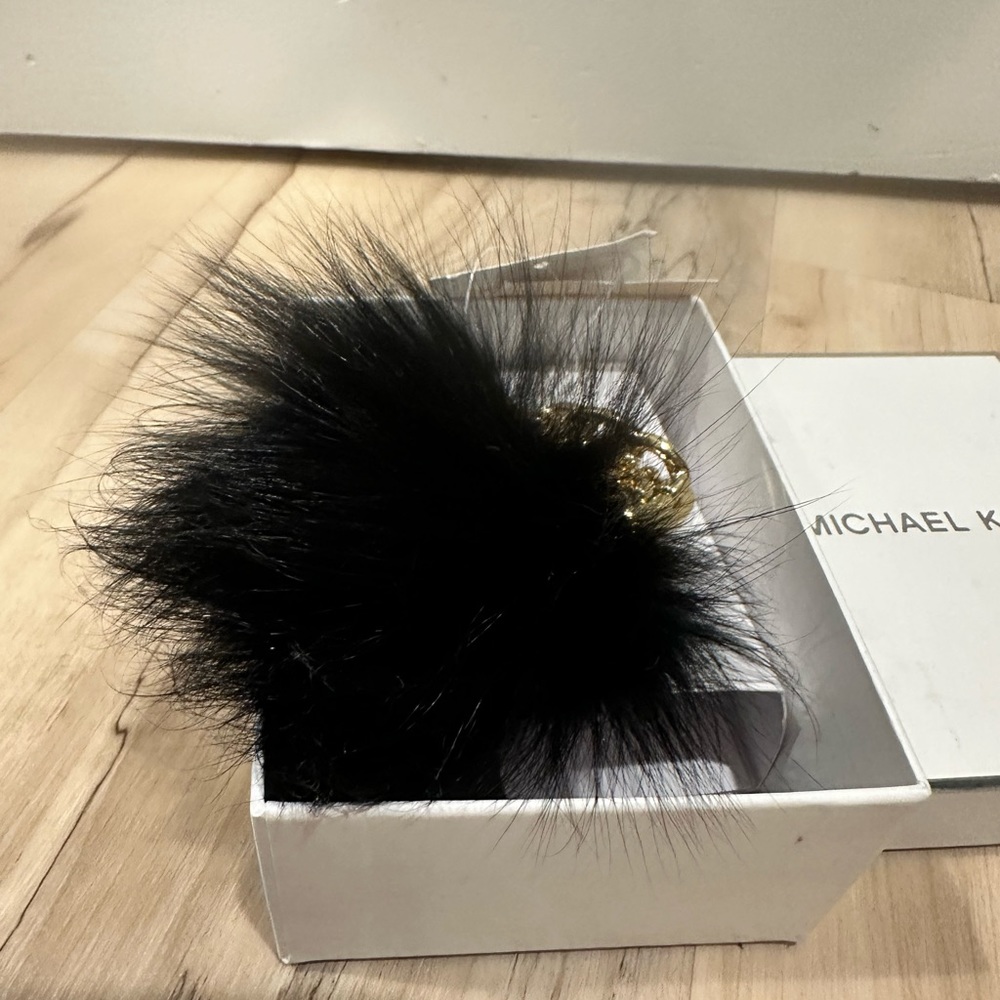 Micheal Kors genuine fox fur ball keychain